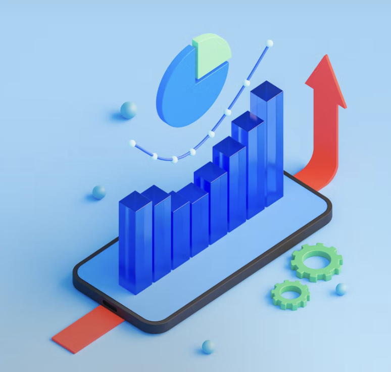 graphiques avec une flèche montrant une progression